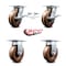 Service Caster 6 Inch High Temp Phenolic Caster Brakes/Swivel Locks and 2 Rigid SCC, 2PK SCC-35S620-PHRHT-SLB-BSL-2-R-2 - alternate 3